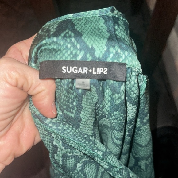 Gwendolyn Snake Mock Neck Blouse green size small - Picture 3 of 14